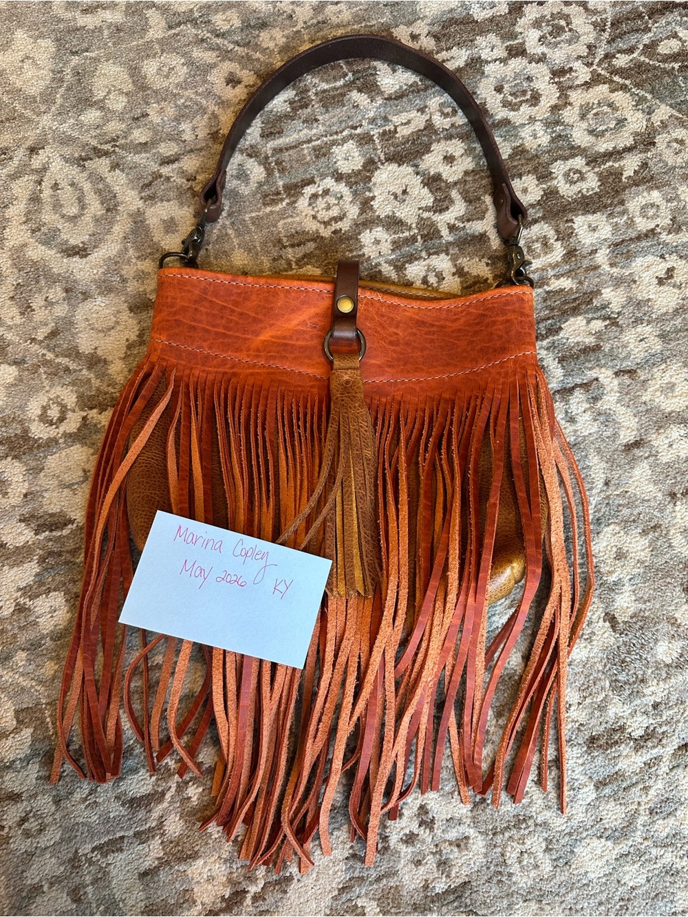 Easten Leathers fringe bucket bag